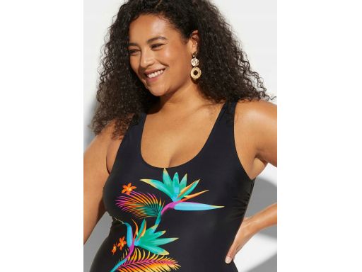 B.P.C kostium kąpielowy czarny z kolorowym wzorem ^48