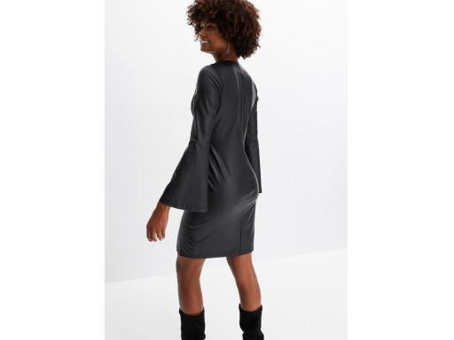 B.P.C czarna sukienka z eko skóry 36/38.