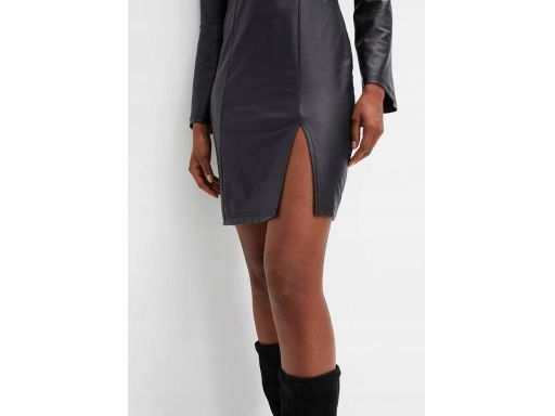 B.P.C czarna sukienka z eko skóry 36/38.