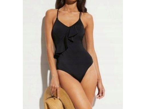 B.P.C Kostium jednoczęściowy czarny falbana r.42