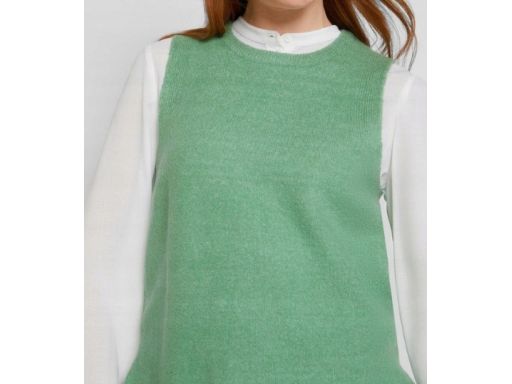 B.P.C kamizelka dzianinowa zielone sweter bez rękawów 36/38.