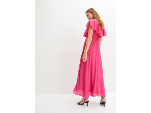 B.P.C szyfonowa sukienka asymetryczna różowa r.38