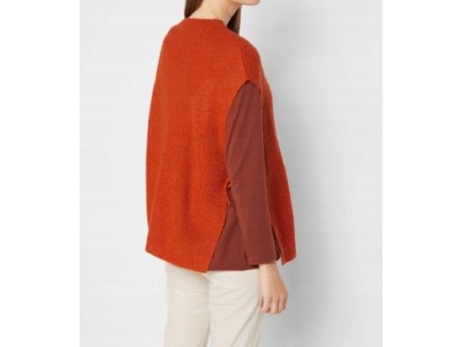 B.P.C kamizelka dzianinowa pomarańczowa damska z wiązaniem 40/42.