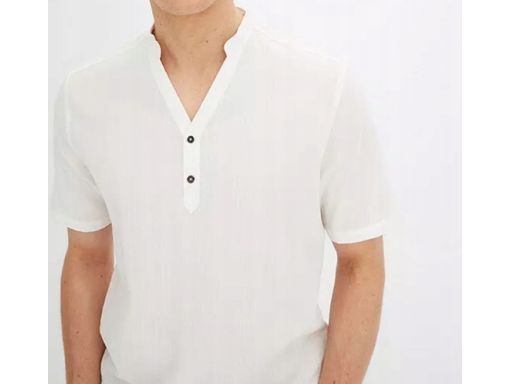 B.P.C bluza męska bawełniana ecru koszulowa 49/50.