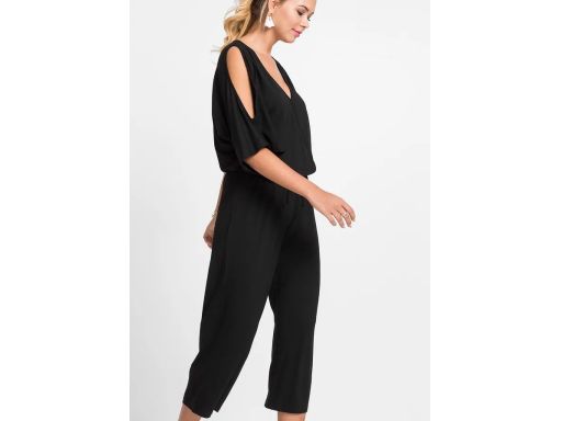 B.P.C kombinezon czarny z dżerseju z wycięciami na rękawach 40/42.