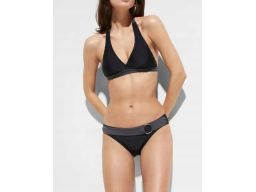B.P.C. bikini wiązane trójkątne miseczki czarne z figami r.34