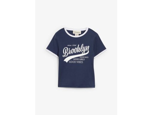 B.P.C t-shirt granatowy z nadrukiem r.36/38