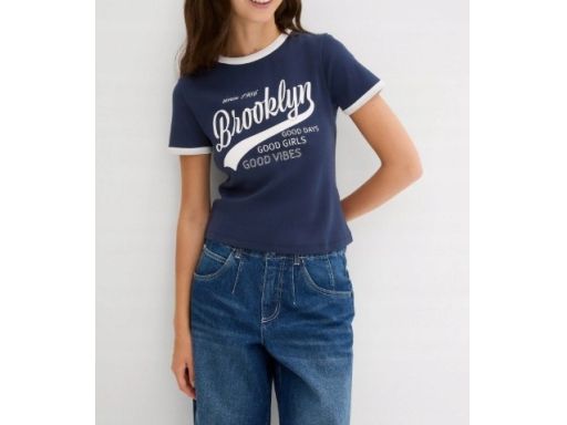 B.P.C t-shirt granatowy z nadrukiem r.36/38