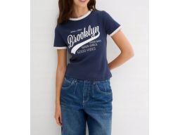 B.P.C t-shirt granatowy z nadrukiem r.36/38