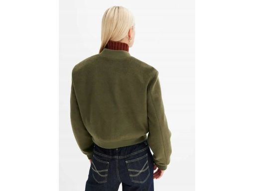 B.P.C krótki płaszcz bomberka khaki w optyce wełnianej ^54