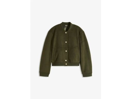 B.P.C krótki płaszcz bomberka khaki w optyce wełnianej ^54