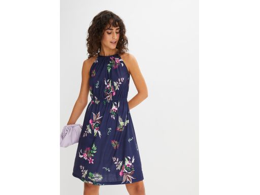B.P.C sukienka granatowa z nadrukiem ^44/46