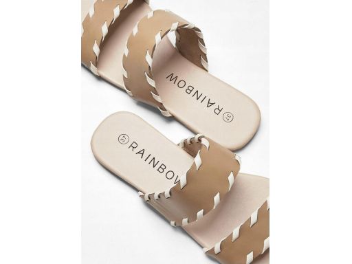 B.P.C klapki na dwa paski brązowe eko skóra ^37