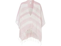 B.P.C poncho letnie biało-szare bawełniane ^one size