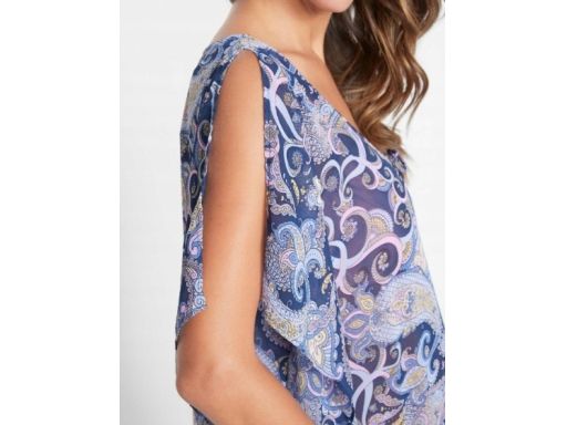 B.P.C sukienka tunika plażowa szyfonowa wielokolorowa ^48/50