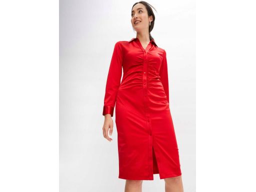 B.P.C czerwona sukienka ołówkowa z marszczeniami świąteczna walentyn ^