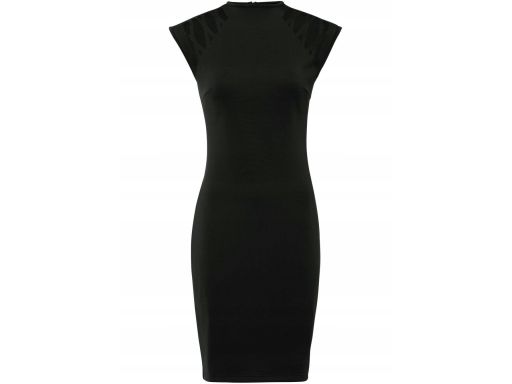 B.P.C dopasowana sukienka haft laserowy czarna ^36/38