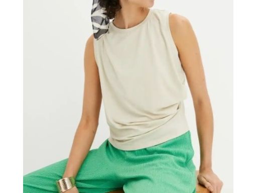 B.P.C top beżowy z drapowaniem r.52/54