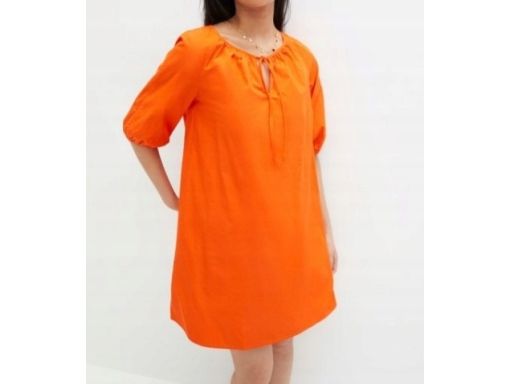 B.P.C sukienka pomarańczowa bawełniana z wiązaniem ^48