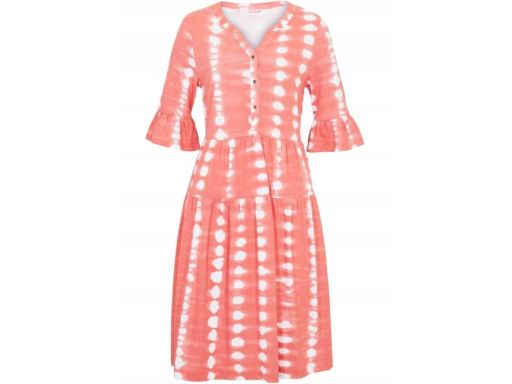 Sukienka koralowa batikowy wzór 44/46.