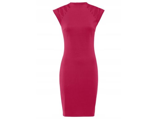 B.P.C dopasowana sukienka haft laserowy różowa ^36/38