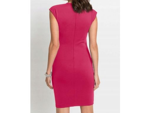 B.P.C dopasowana sukienka haft laserowy różowa ^36/38