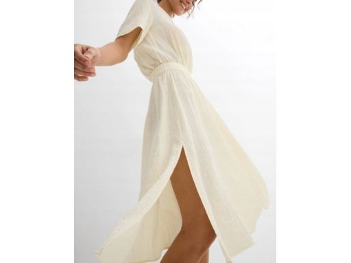 B.P.C sukienka midi ecru z krepy r.40