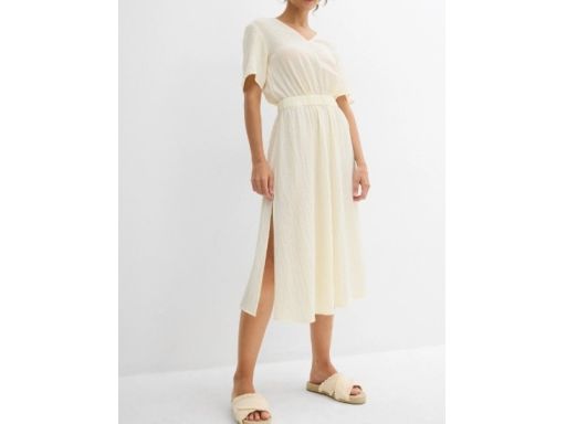 B.P.C sukienka midi ecru z krepy r.40