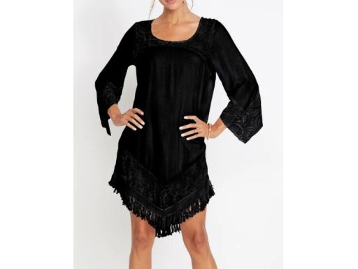 B.P.C tunika plażowa z koronką czarna ^40