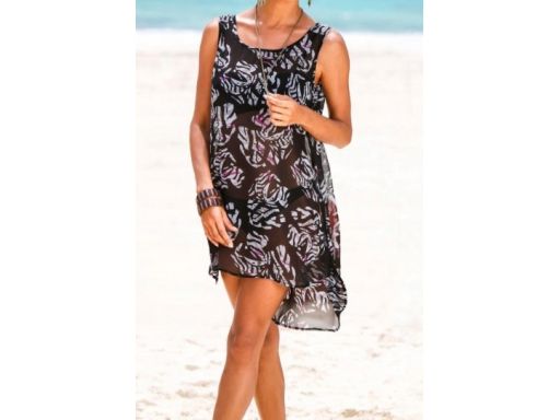 B.P.C plażowa tunika z nadrukiem prześwitująca ^36