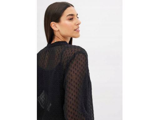 B.P.C bluzka szyfonowa strukturalna czarna w serek 38.