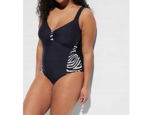 B.P.C kostium jednoczęściowy czarny wzór zebry 42.