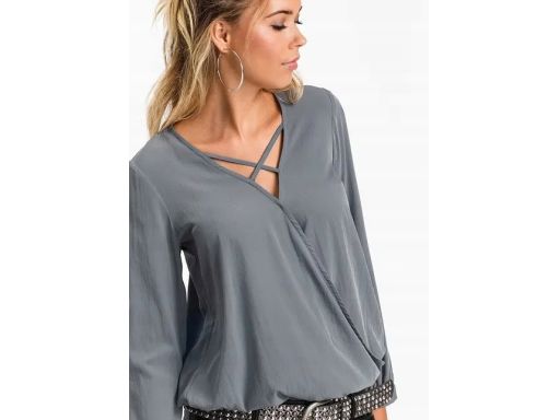 B.P.C bluzka kopertowa koszulowa szara 38.
