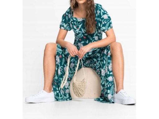 B.P.C bluzka krótka zielona we wzory r.42