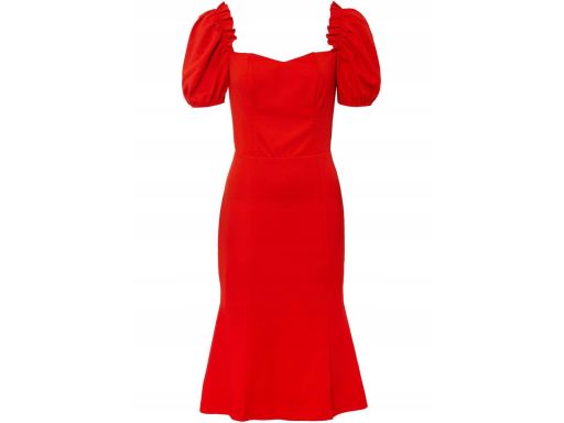 B.P.C sukienka czerwona midi falbany 40/42.