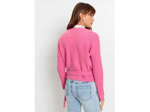 B.P.C różowy krótki kopertowy sweter 52/54.