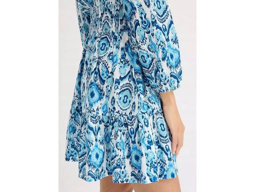 B.P.C sukienka tunikowa we wzory z frędzlami boho 44/46.