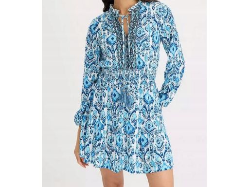 B.P.C sukienka tunikowa we wzory z frędzlami boho 44/46.