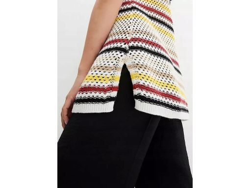 B.P.C bluzka dzianinowa ażurowa w kolorowe paski 36/38.