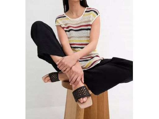 B.P.C bluzka dzianinowa ażurowa w kolorowe paski 36/38.