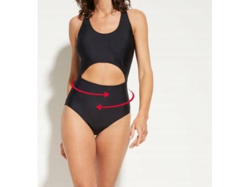 B.P.C kostium kąpielowy czarny z wycięciem 42.