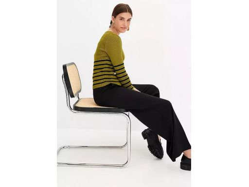 B.P.C sweter rozpinany prążkowany oliwkowy w paski ^40/42