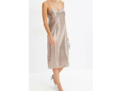 B.P.C sukienka szampańska na cienkie ramiączka midi ^44