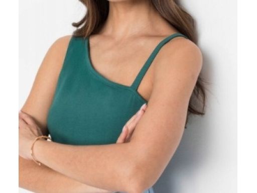 B.P.C top bawełniany na jedno ramię zielony ^40/42