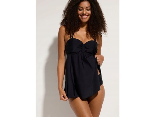 B.P.C długie tankini czarne ze srebrnymi koralikami i z figami 46 (90B