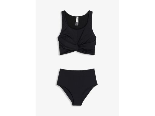 B.P.C bikini bustier czarne z figami wysoki stan ^38