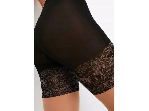 B.P.C rajstopy 20den czarno-beżowe z imitacją kolarek z koronką r.48/5