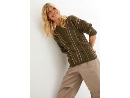 B.P.C sweter ażurowy oliwkowy ^44/46