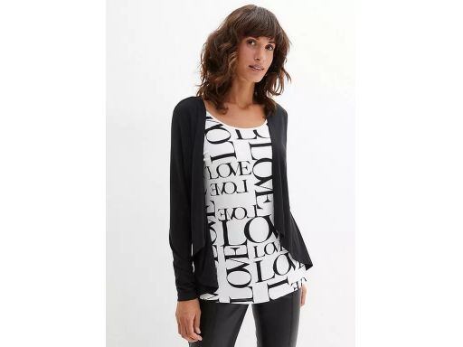 B.P.C bluzka 2w1 w napisy z narzutką ^40/42