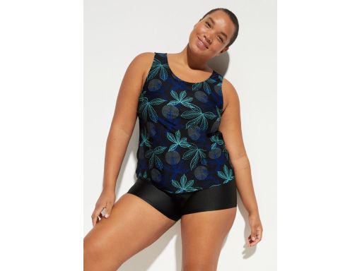 B.P.C tankini czarne w kolorowe liście z czarnymi bokserkami ^50